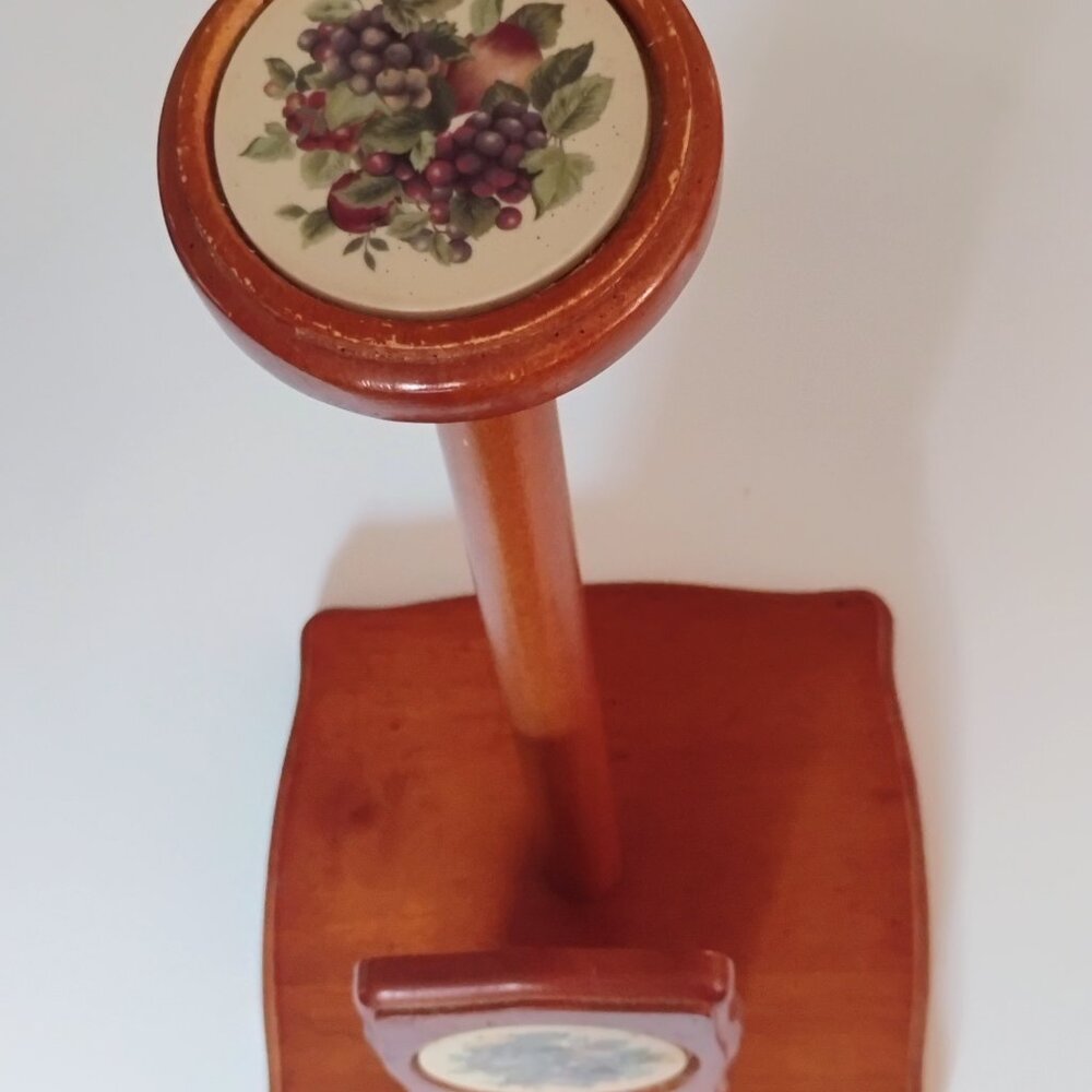Vintage Cottagecore Wooden Paper Towel Holder